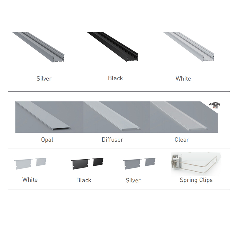 Recessed Aluminum Profile For LED Strips With 75mm Inner Width Recessed Aluminum Profile For LED Strips With 75mm Inner Width